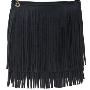 NEW Black Samantha Fringe Crossbody Bag Boho Western Style Purse